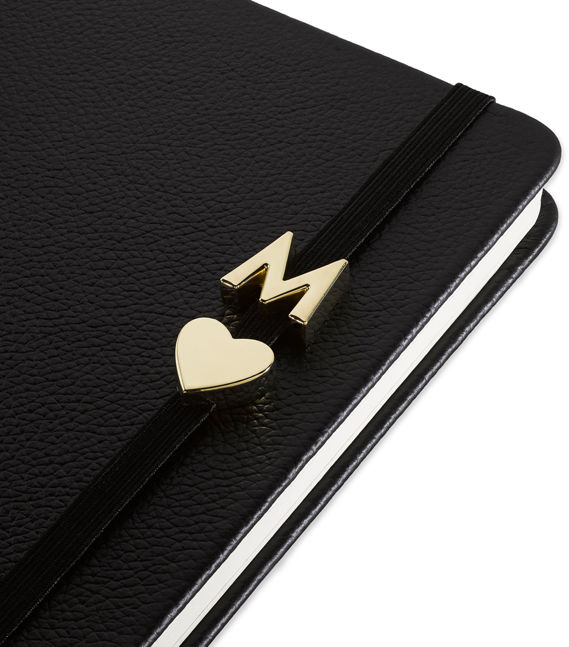 Moleskine gold-plated heart notebook charm, imported from the UK
