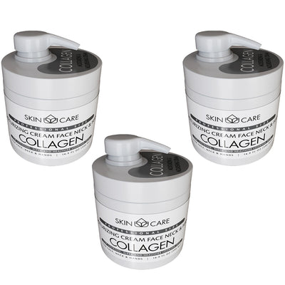 Collagen Gesichts- und Körpercreme mit Pumpspender, 3 x 500 ml