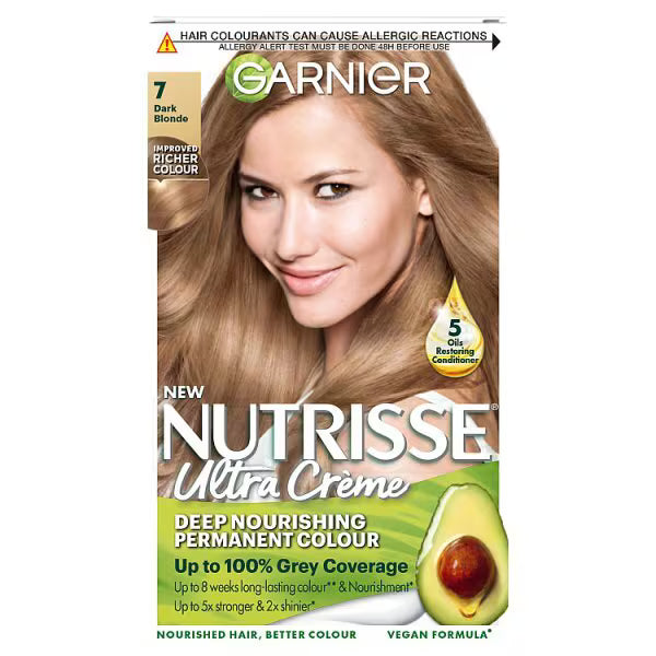 Garnier Nutrisse Dark Blonde Permanent Hair Dye 7, UK version
