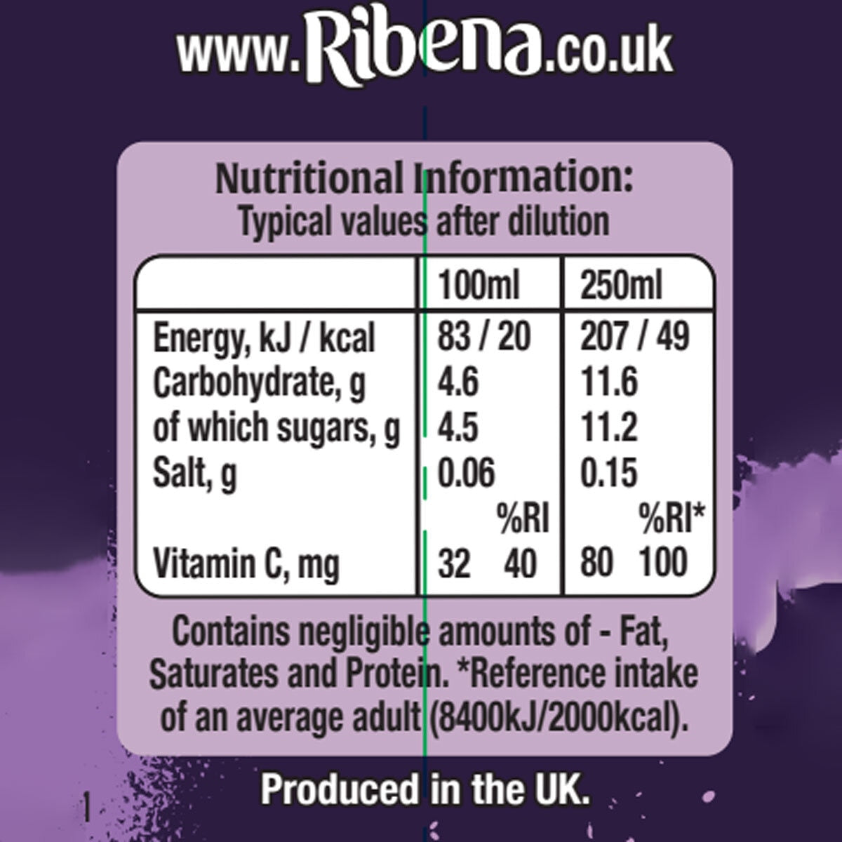 Ribena Blackcurrant Squash, 3 x 1.5L GOODS Costco UK