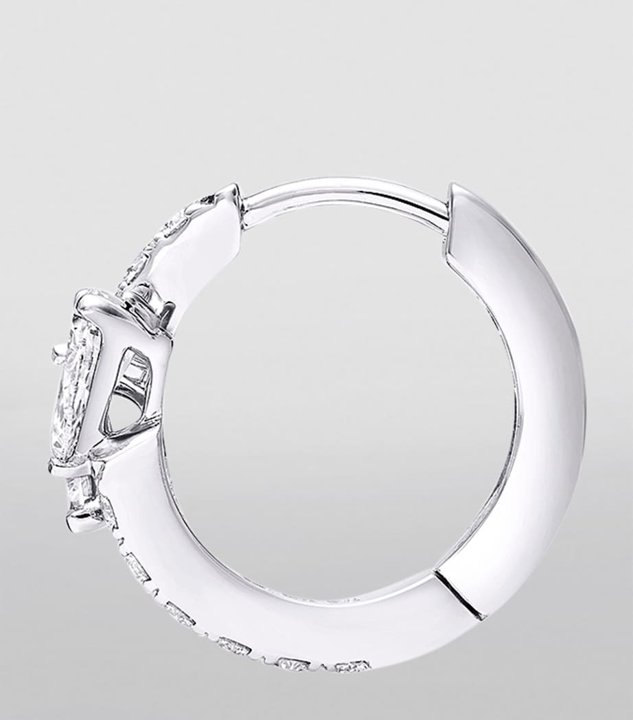 Graff Duet white gold diamond hoop earrings, imported from the UK