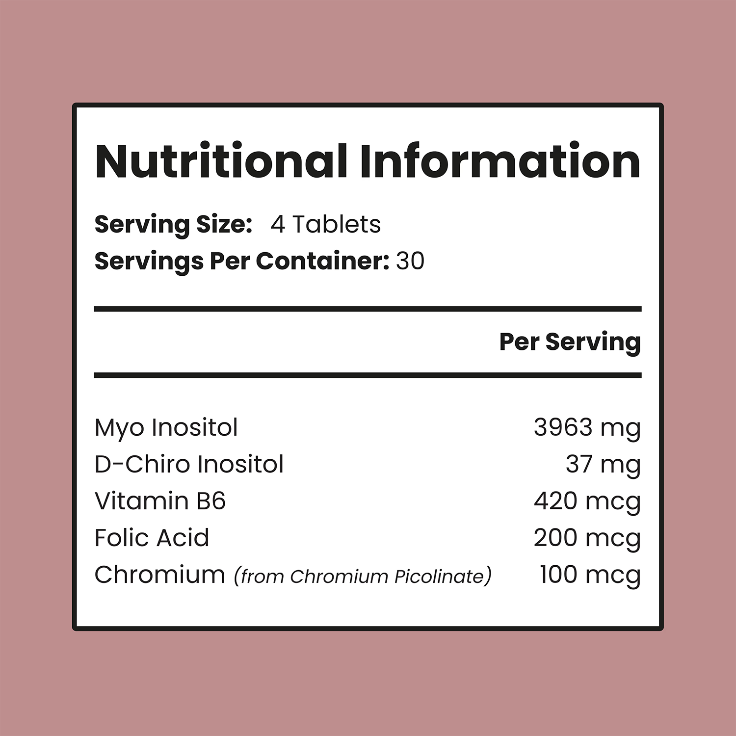 VitaBright Myo-Inositol supplement 4000mg 120 tablets, imported from the UK