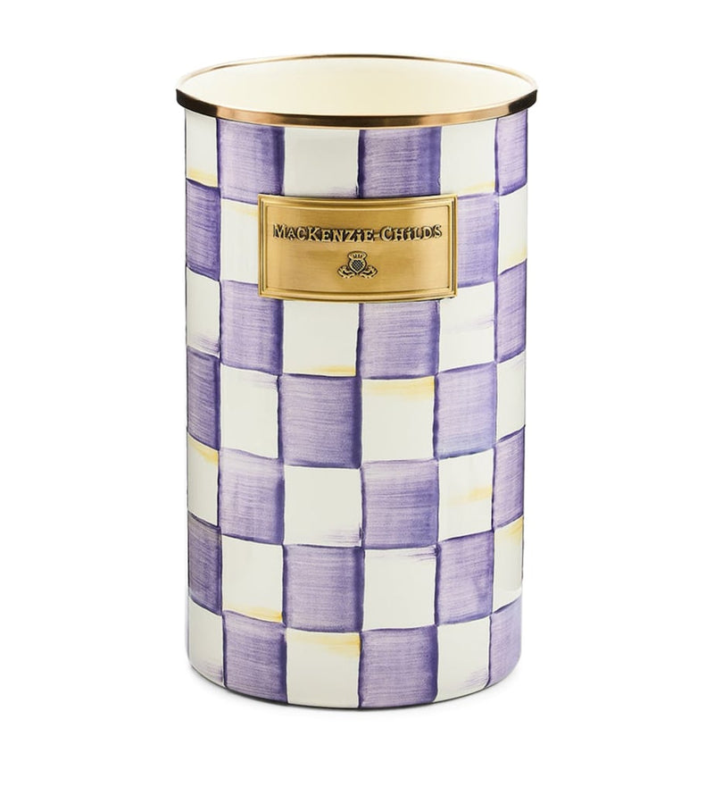 MacKenzie-Childs Violet Check utensil holder - British product