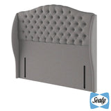 Sealy Richmond fabric headboard in grey, imported from the UK