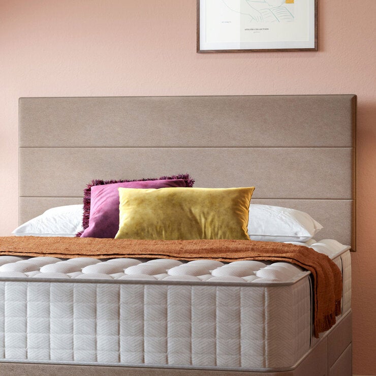 Sealy Kingston Latte fabric headboard double - British product