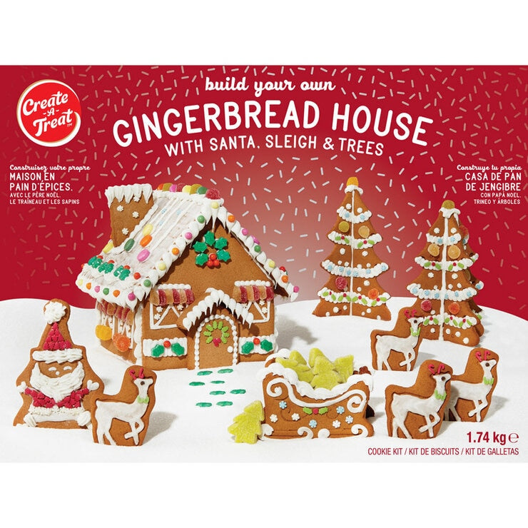 Gingerbread House with Santa Sleigh Tree Kit 174kg