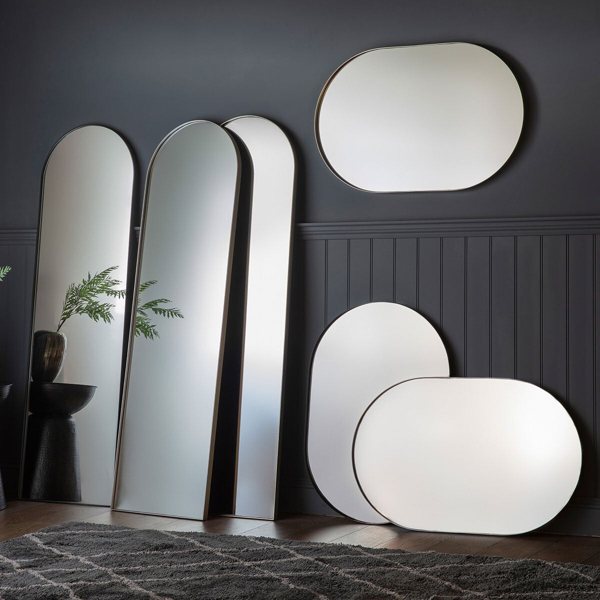 Gallery Hurston Elipse champagne mirror 60x90cm - British product