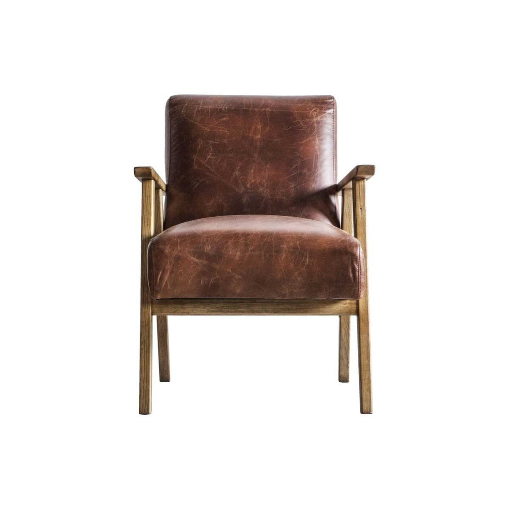 Gallery Neyland Brown Leather Armchair