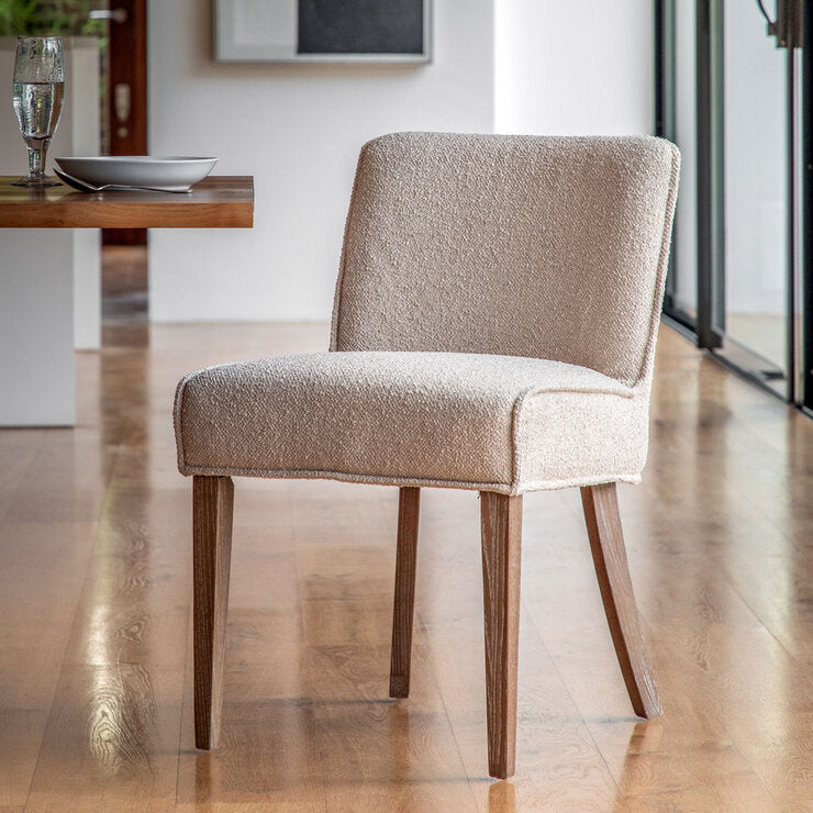 Gallery dining chair Tarnby taupe fabric 2 pack, imported from the UK