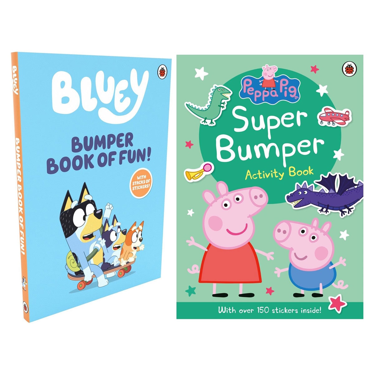 Bluey or Peppa activity book with stickers, imported from the UK