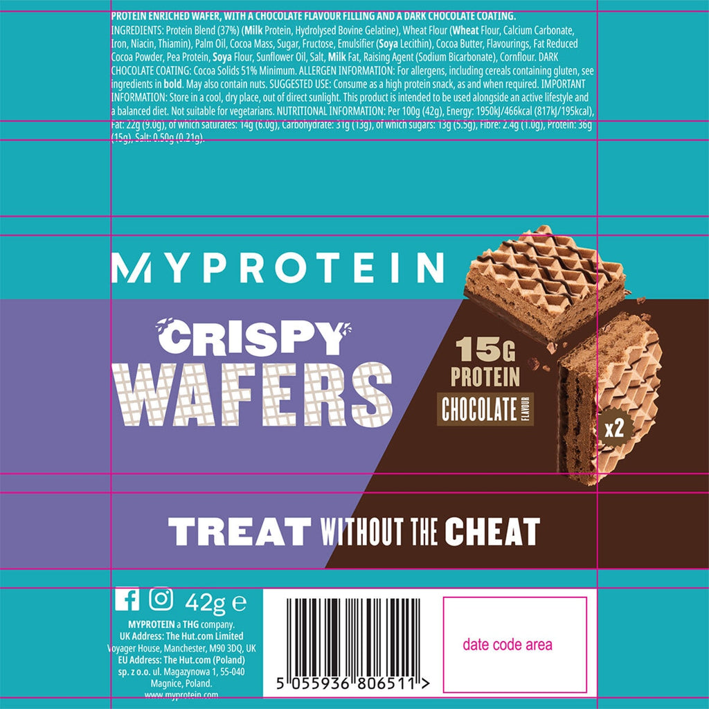 My Protein Chocolate Crispy Wafer, 10 x 42g