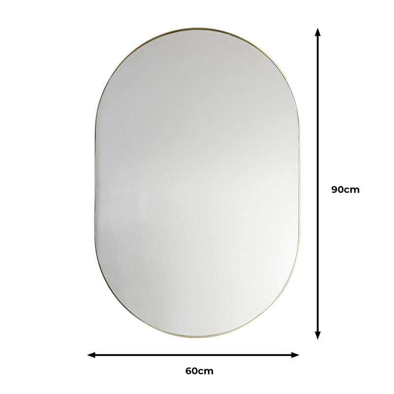 Gallery Hurston Elipse champagne mirror 60x90cm - British product