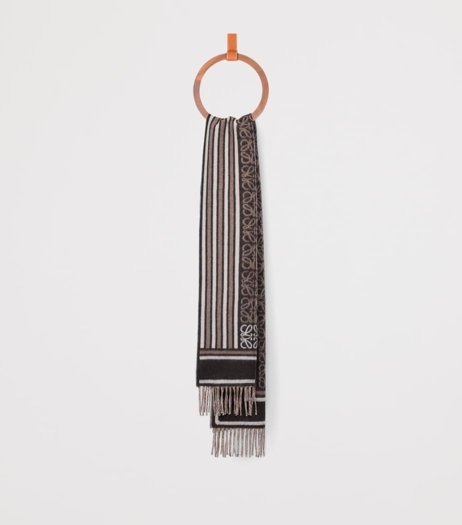 Loewe wool-cashmere Anagram scarf 30x160cm, imported from the UK