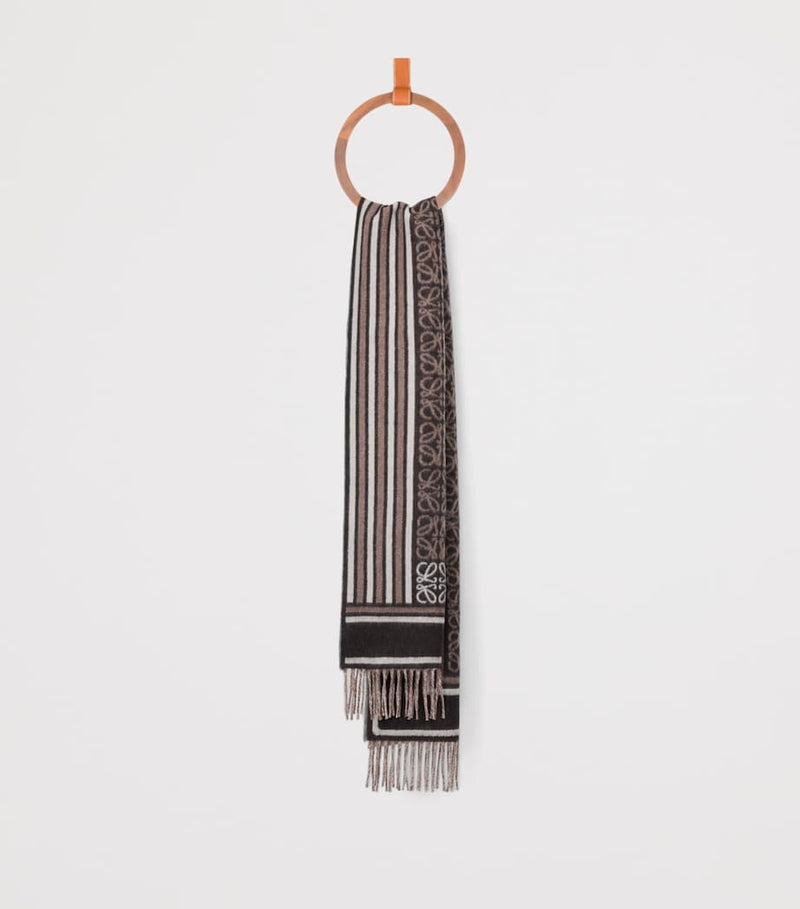 Loewe wool-cashmere Anagram scarf 30x160cm, imported from the UK
