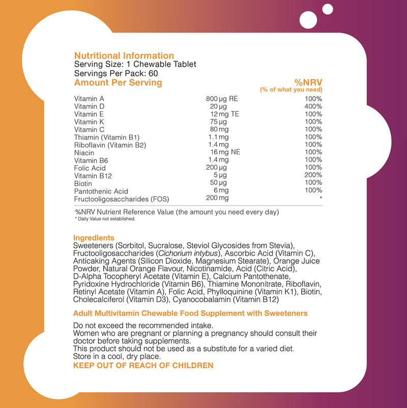 Pro-Ven multivitamins chewable tablets 60 count - British product