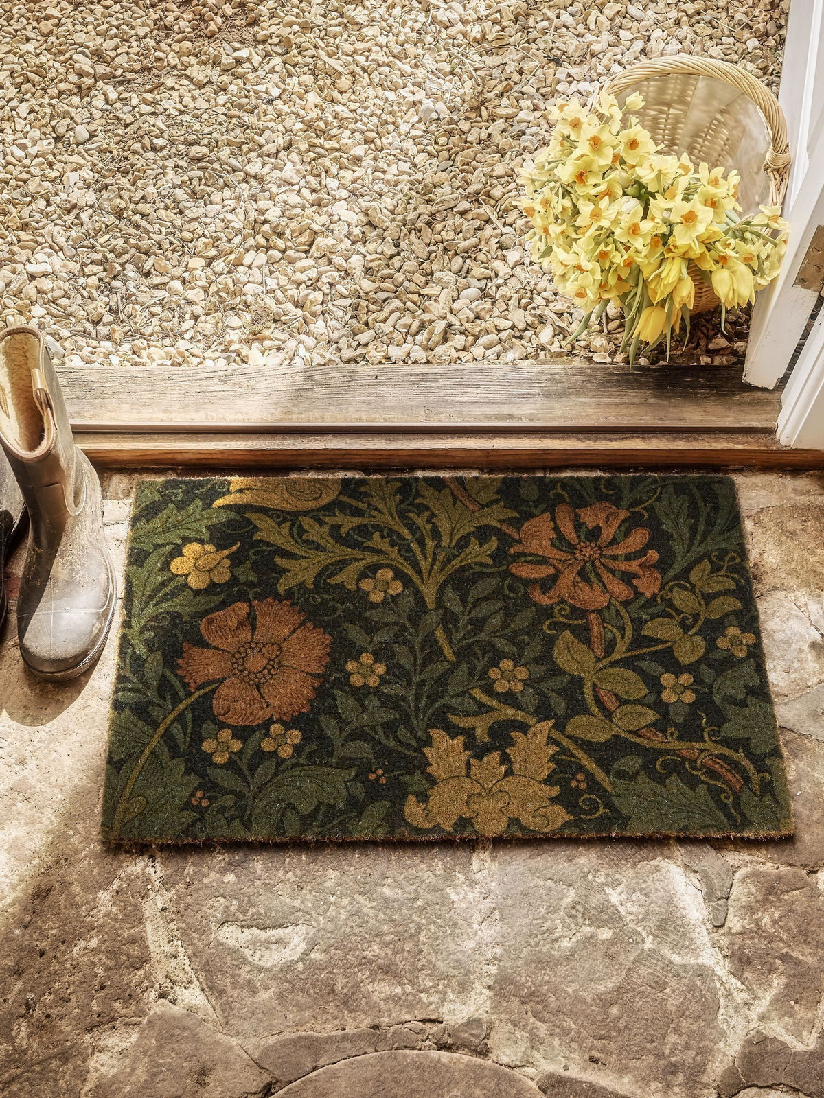Morris & Co Compton coir doormat multicolored floral - British product