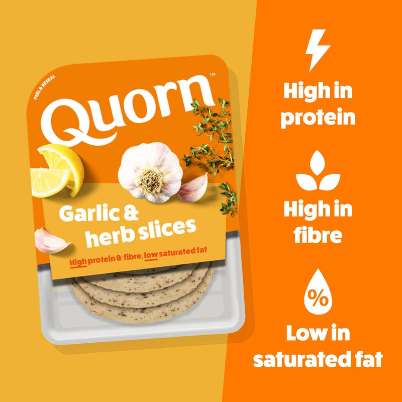 Quorn Garlic & Herb Slices 100g - British product
