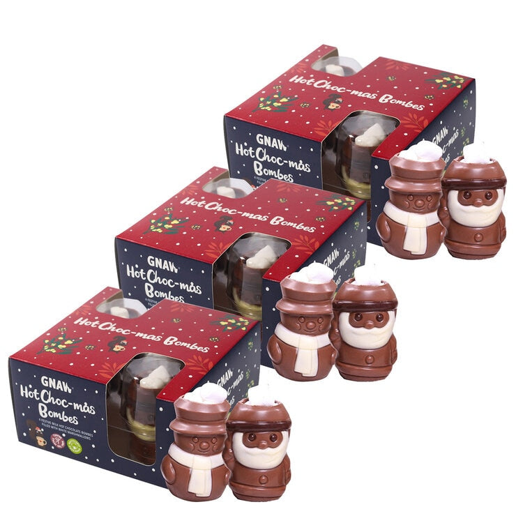Gnaw Santa Snowman Hot Choc-mas Bombes 3 x 105g