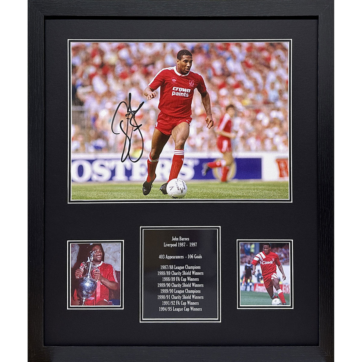 John Barnes Signed Framed Liverpool Football Photograph