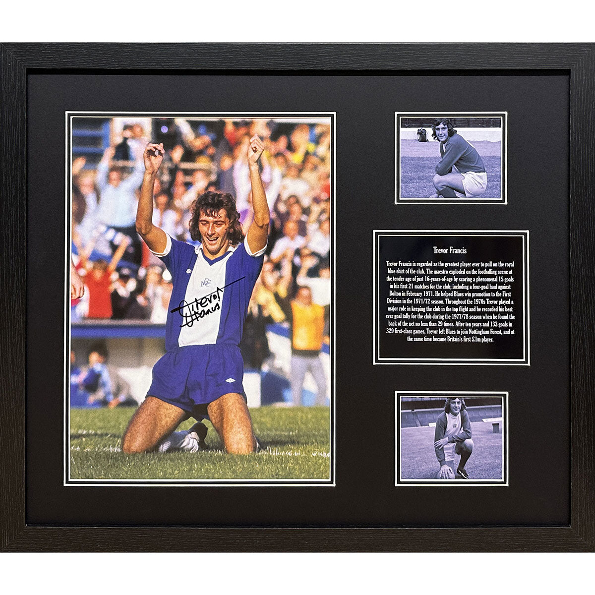 Trevor Francis signed framed Birmingham City photograph Allstarsignings, imported from the UK