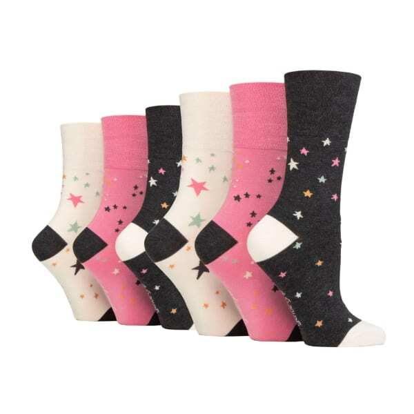 Gentle Grip 6 Pack Ladies Non Elastic Bamboo Socks