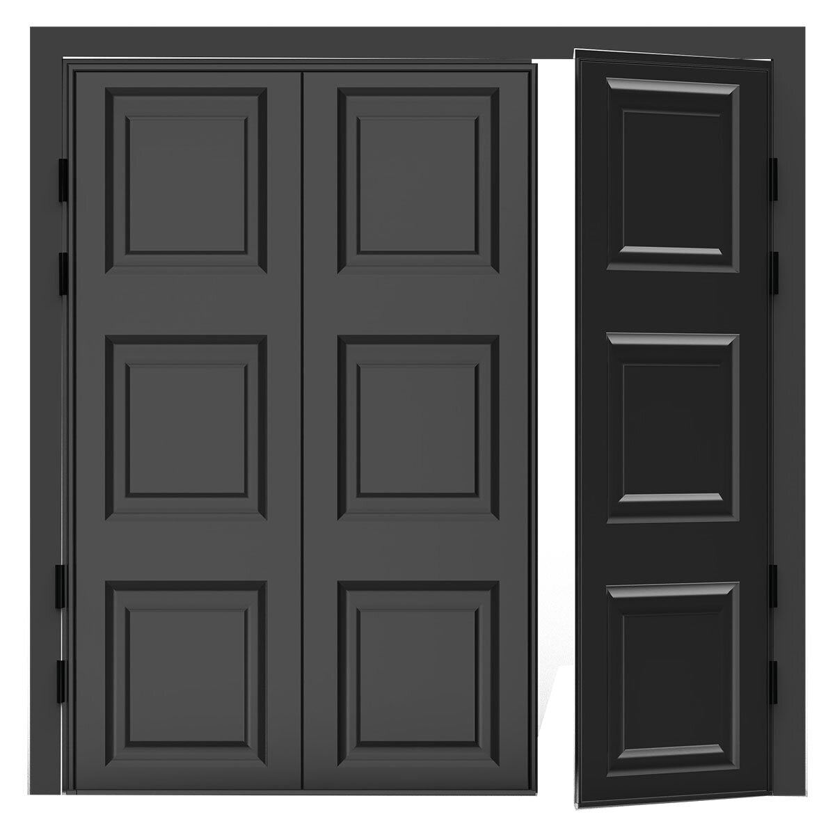 Cardale black side hinge garage door, steel, made to measure (British brand)