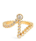 Sophie Bille Brahe gold and diamond 'I' initial ring, UK version