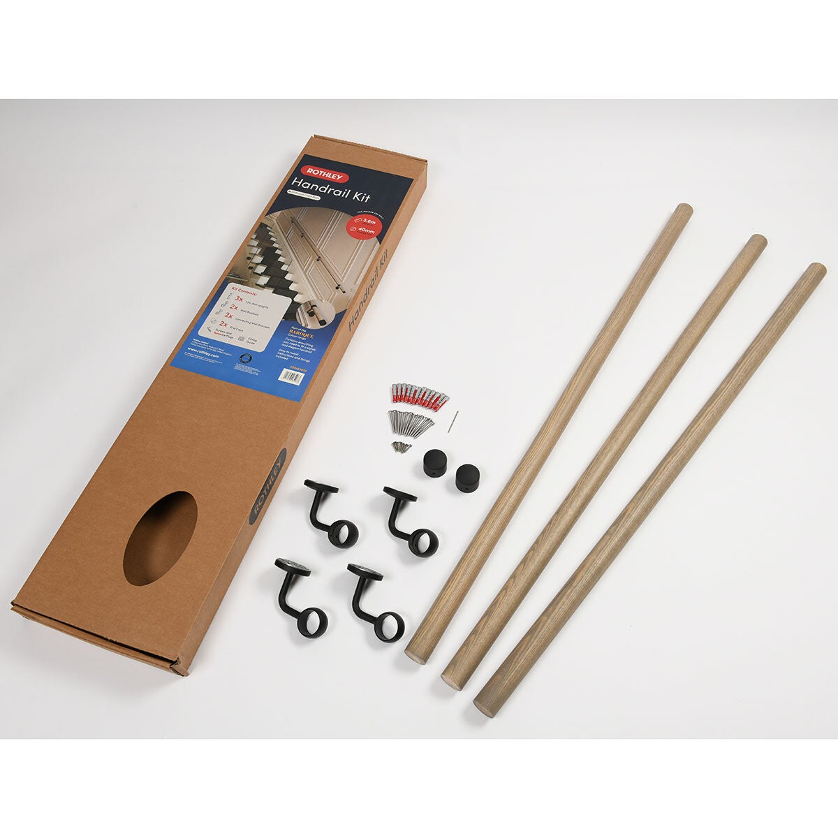 Rothley handrail kit driftwood finish 3500mm - British product