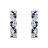 Costco sapphire diamond hoop earrings 14ct white gold, imported from the UK