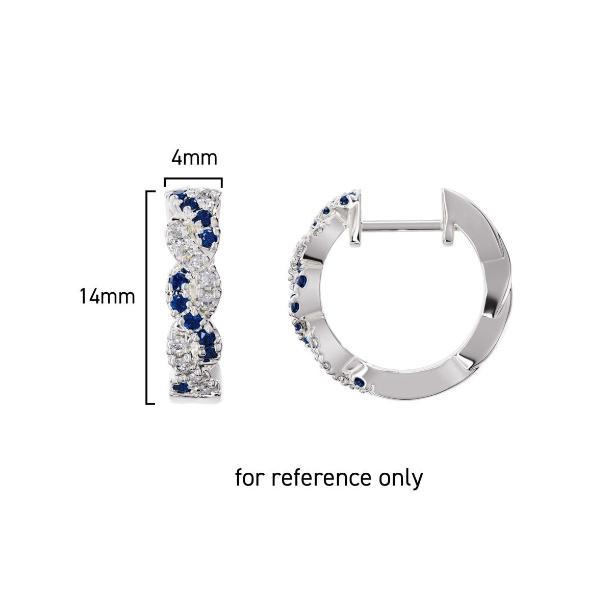 Costco sapphire diamond hoop earrings 14ct white gold, imported from the UK