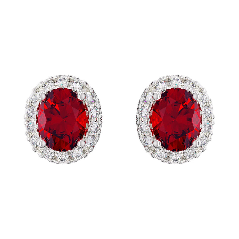 Costco ruby diamond earrings oval cut 14ct white gold, imported from the UK