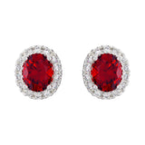 Costco ruby diamond earrings oval cut 14ct white gold, imported from the UK