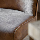 Gallery brown leather bar stools 2 pack, imported from the UK