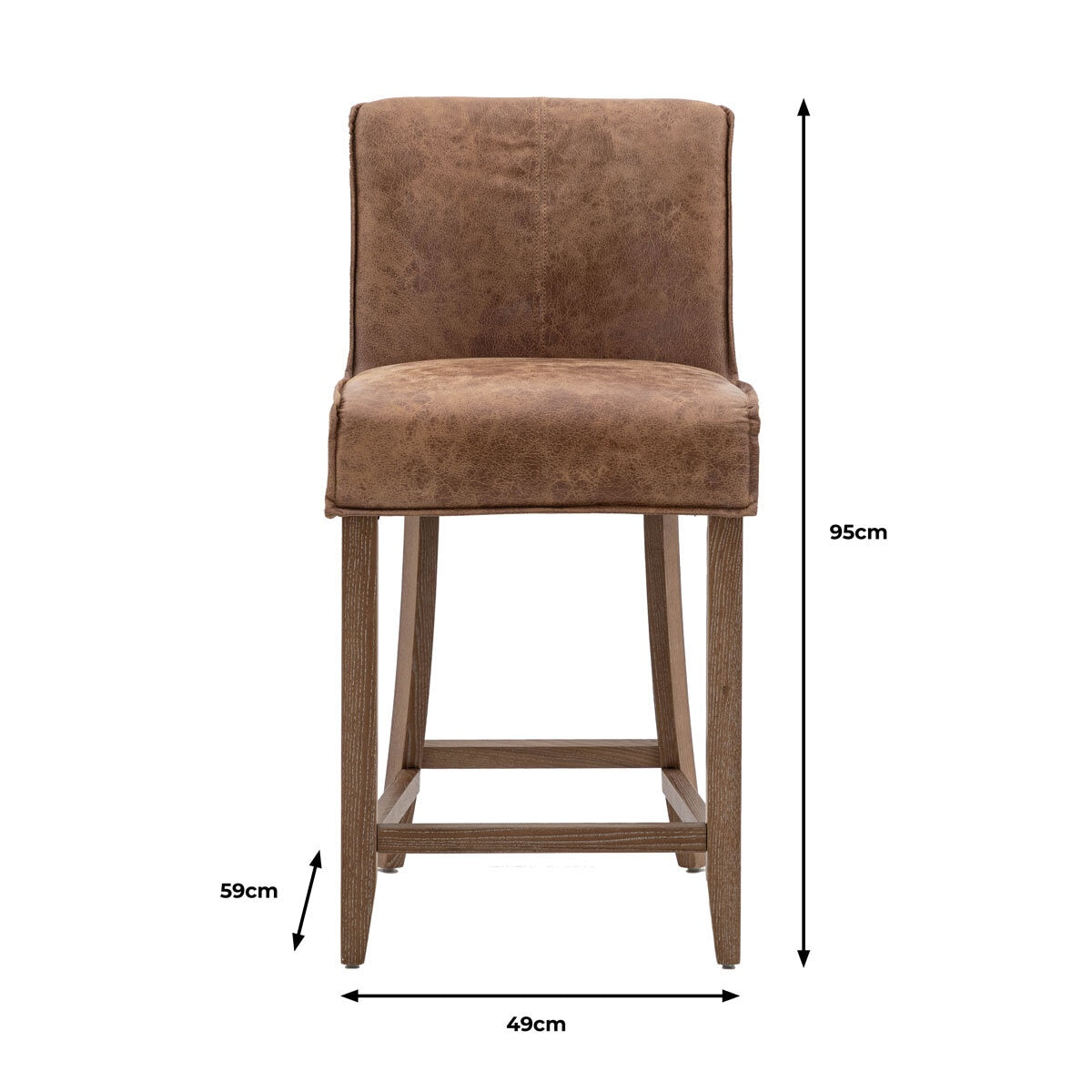 Gallery brown leather bar stools 2 pack, imported from the UK