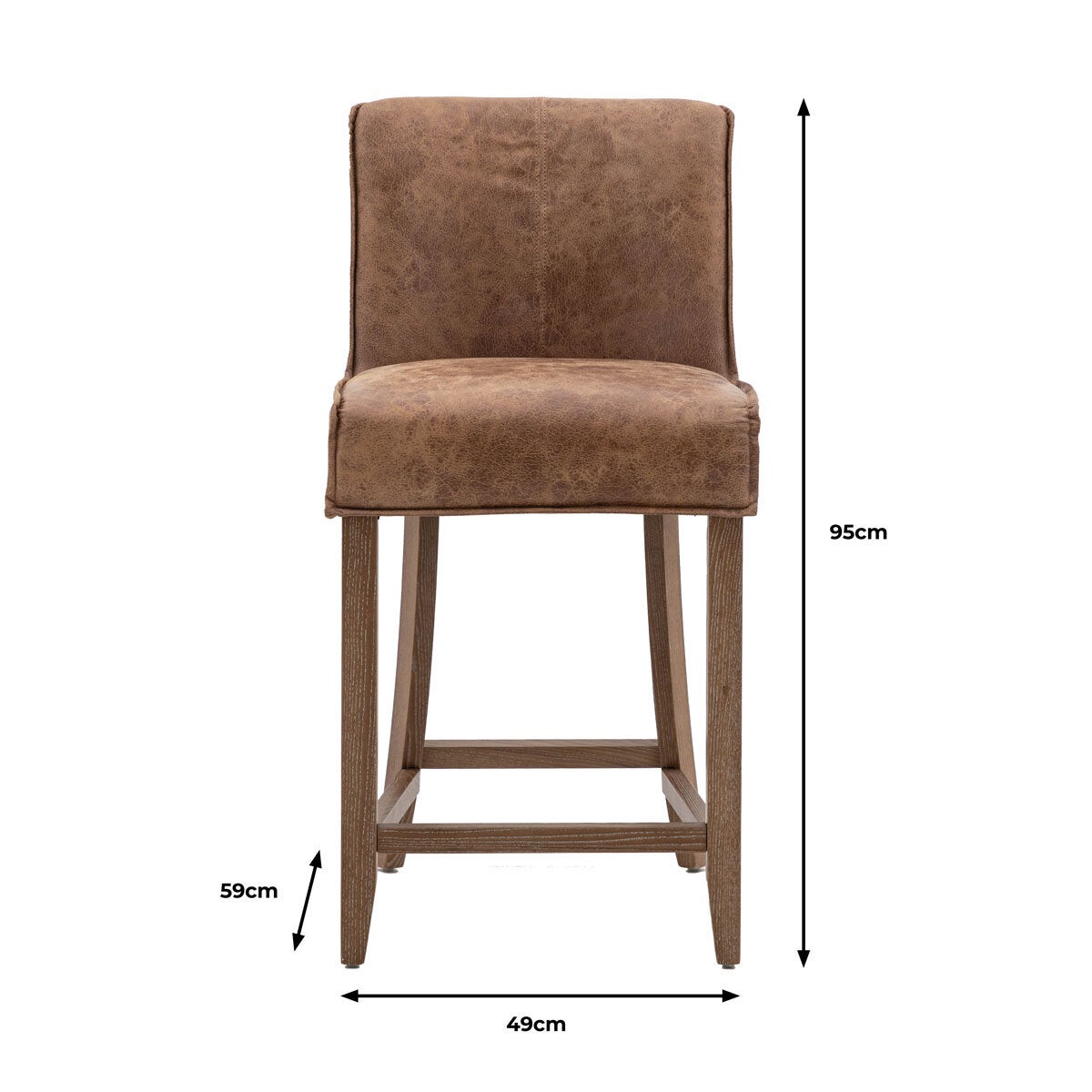 Gallery brown leather bar stools 2 pack, imported from the UK