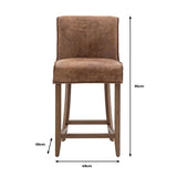 Gallery brown leather bar stools 2 pack, imported from the UK