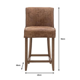 Gallery brown leather bar stools 2 pack, imported from the UK