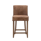 Gallery brown leather bar stools 2 pack, imported from the UK