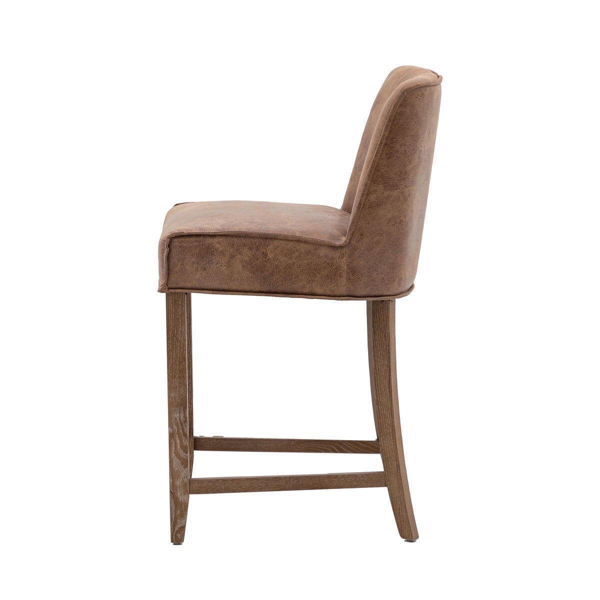 Gallery brown leather bar stools 2 pack, imported from the UK