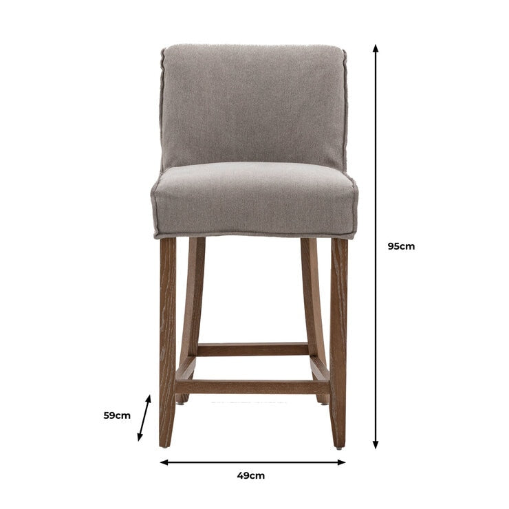 Gallery bar stool grey linen 2 pack - British product
