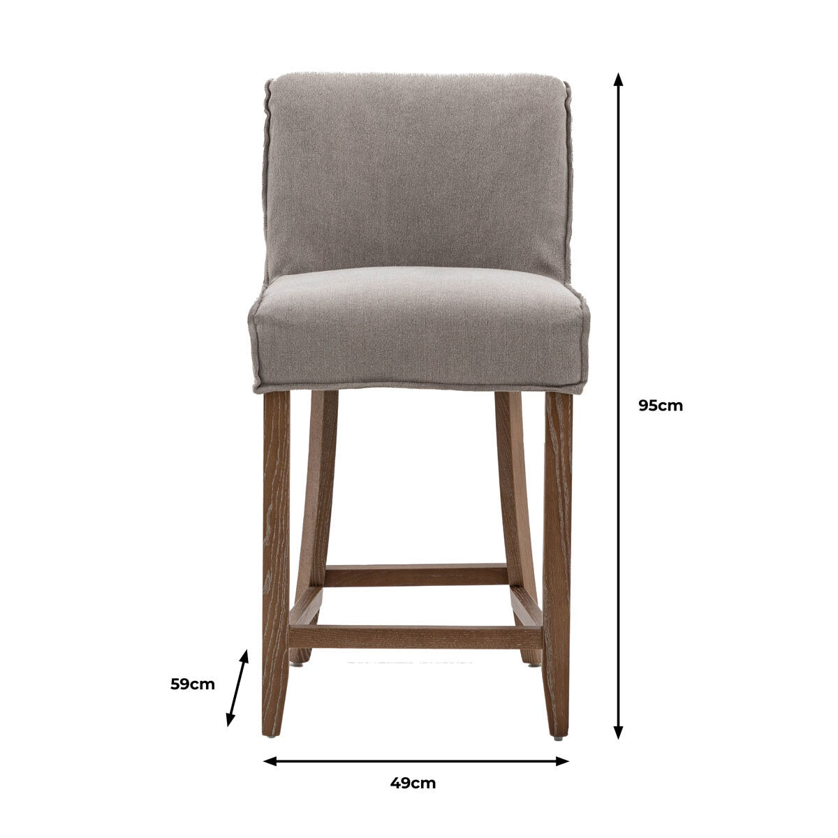 Gallery bar stool grey linen 2 pack - British product