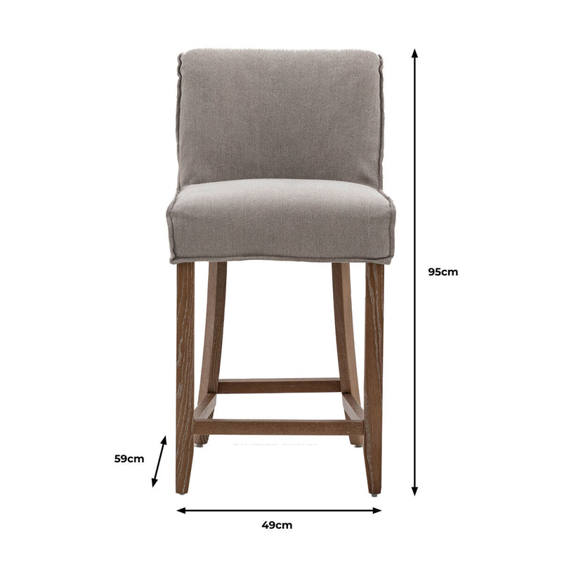 Gallery bar stool grey linen 2 pack - British product