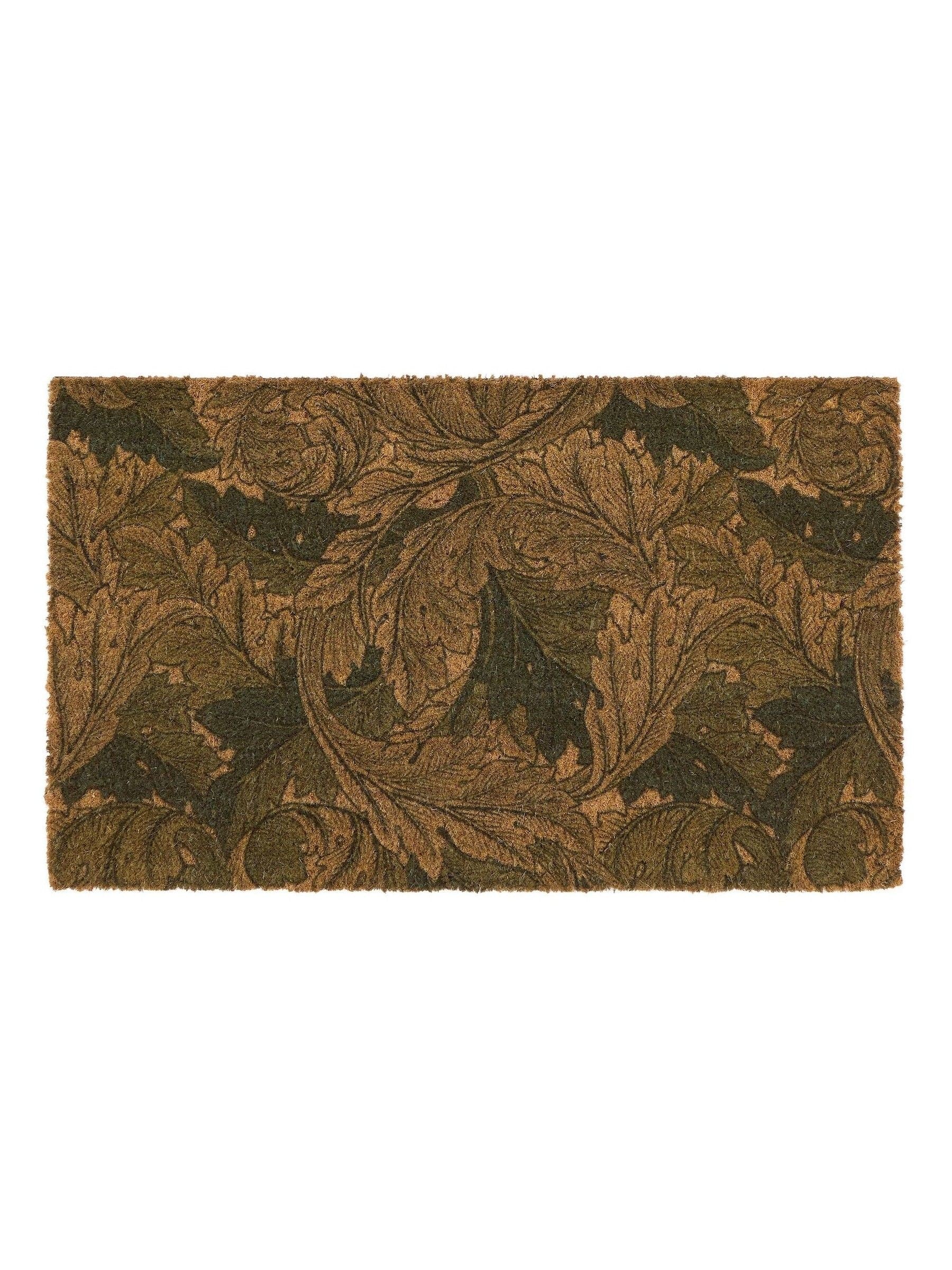 Morris & Co Acanthus coir doormat green - British product