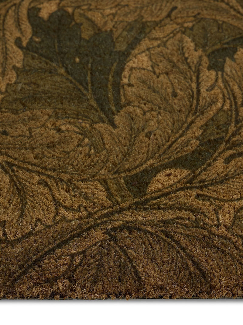 Morris & Co Acanthus coir doormat green - British product