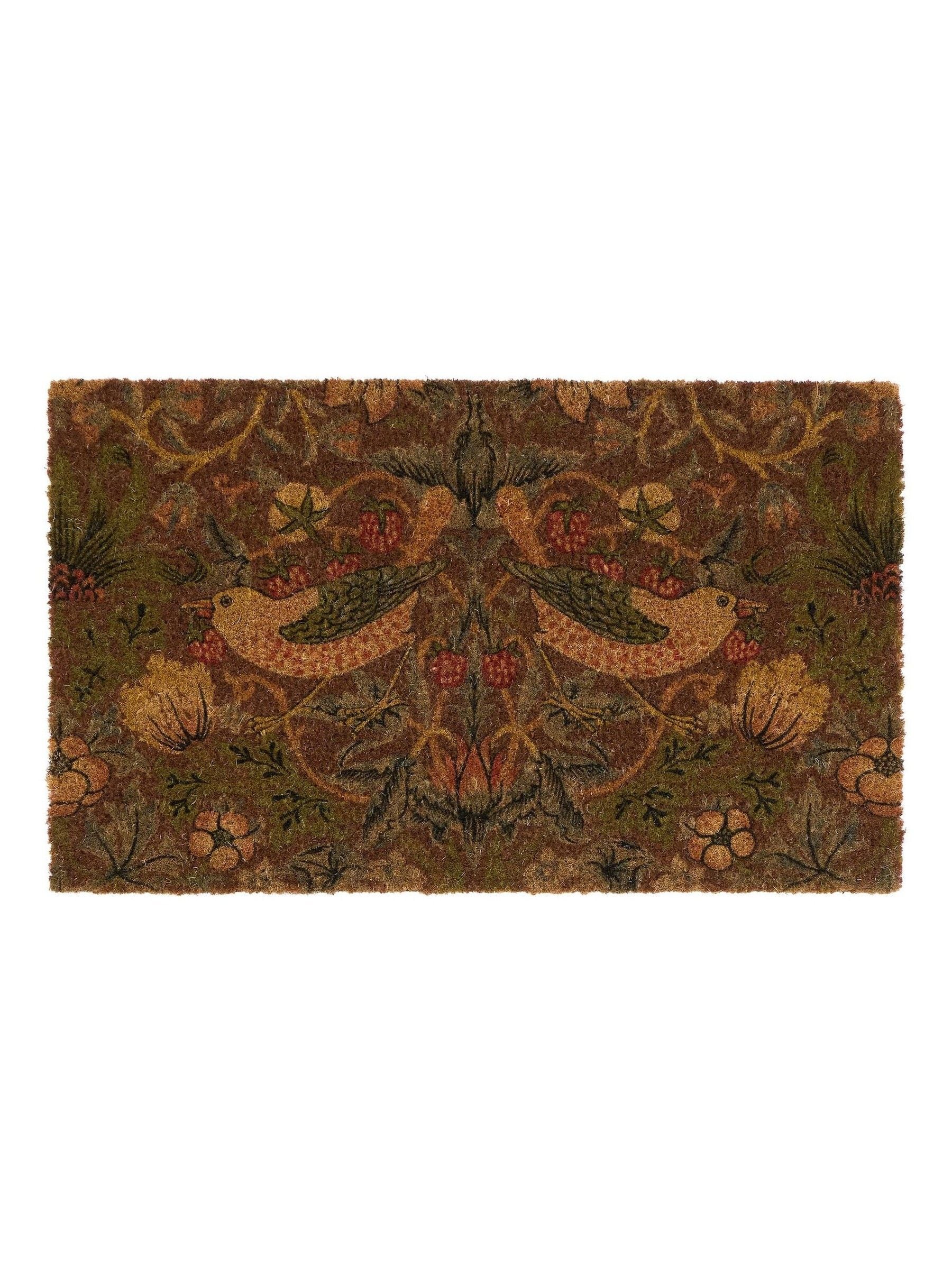 Morris & Co Strawberry Thief coir doormat 75x45cm, imported from the UK