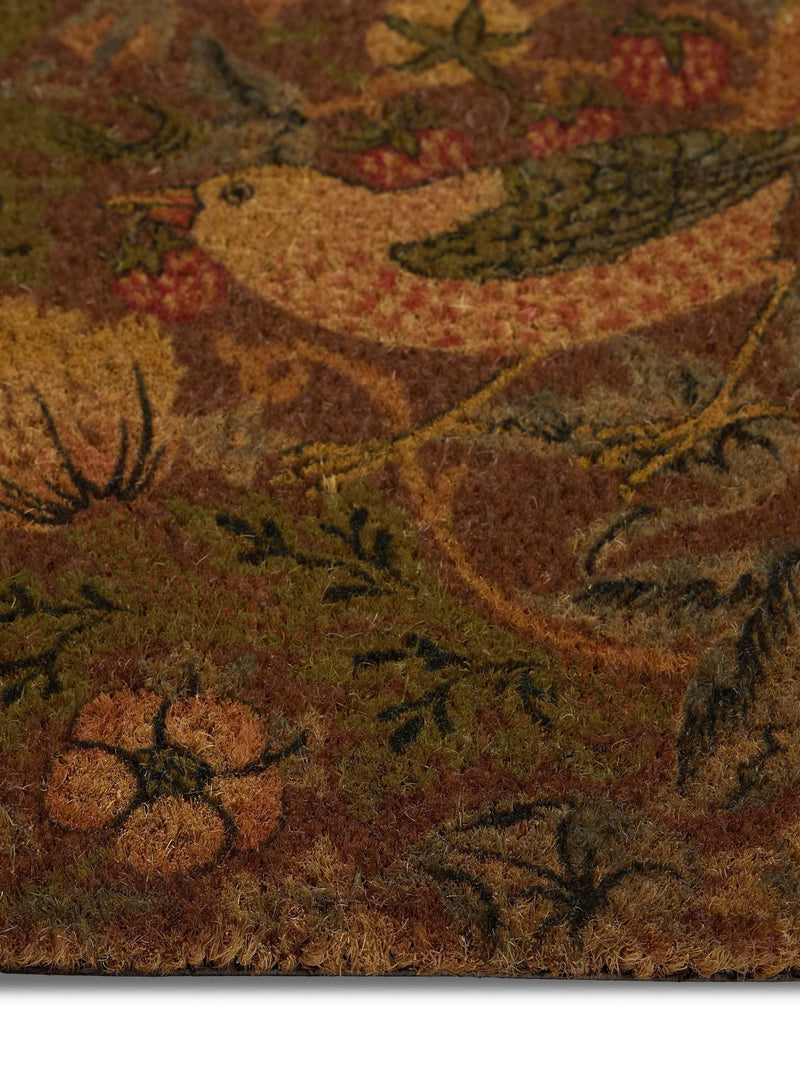 Morris & Co Strawberry Thief coir doormat 75x45cm, imported from the UK