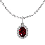 Costco oval cut ruby diamond halo pendant 14ct white gold (British brand)