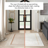 Nourison Glitz Cream Border rug available in three sizes, UK version