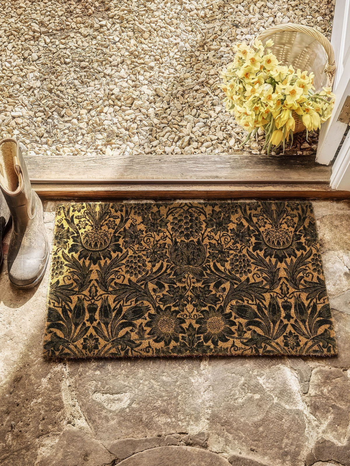 Morris & Co sunflower coir doormat - British product