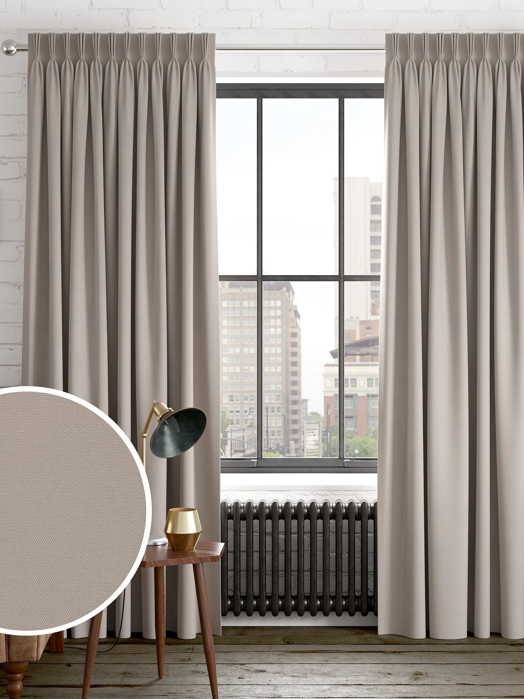 Dark Natural Made to Measure Curtains - British product